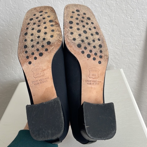Vintage 90's Stuart Weitzman Chunky Heels With Y2K Flairlo Micro Stretch Size 9 - Picture 8 of 10
